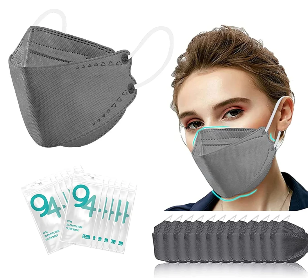 Multicolor Kf94 Mask 4 Layers Non-Woven Kf94 Face Masks 3D Fish Type Protection for Adult Women Men