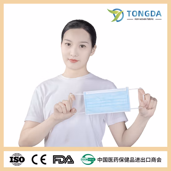 CE FDA 3ply 4ply Ear Loop Tie Hospital Mascarilla Non Woven Type Iir Supplier Wholesale Dust Blue White Black Protective Surgical Disposable Medical Face Mask